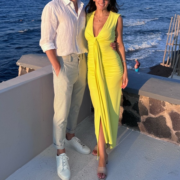 Susana Monaco Tie Front Gathered Dress in Glow - Picture 3 of 5